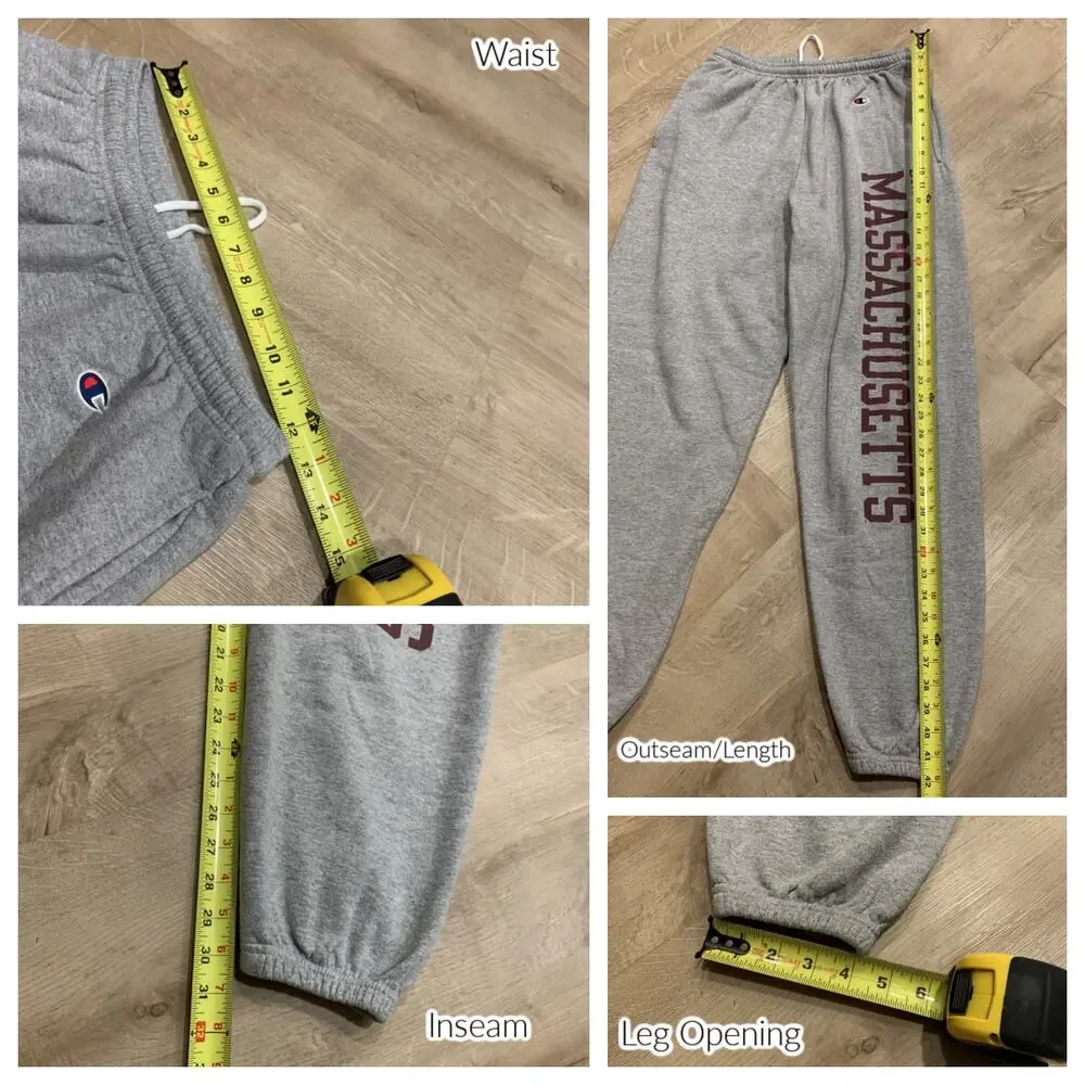 Champion UMass Amherst Minutemen Gray Sweatpants Joggers Men's Medium Collegiate